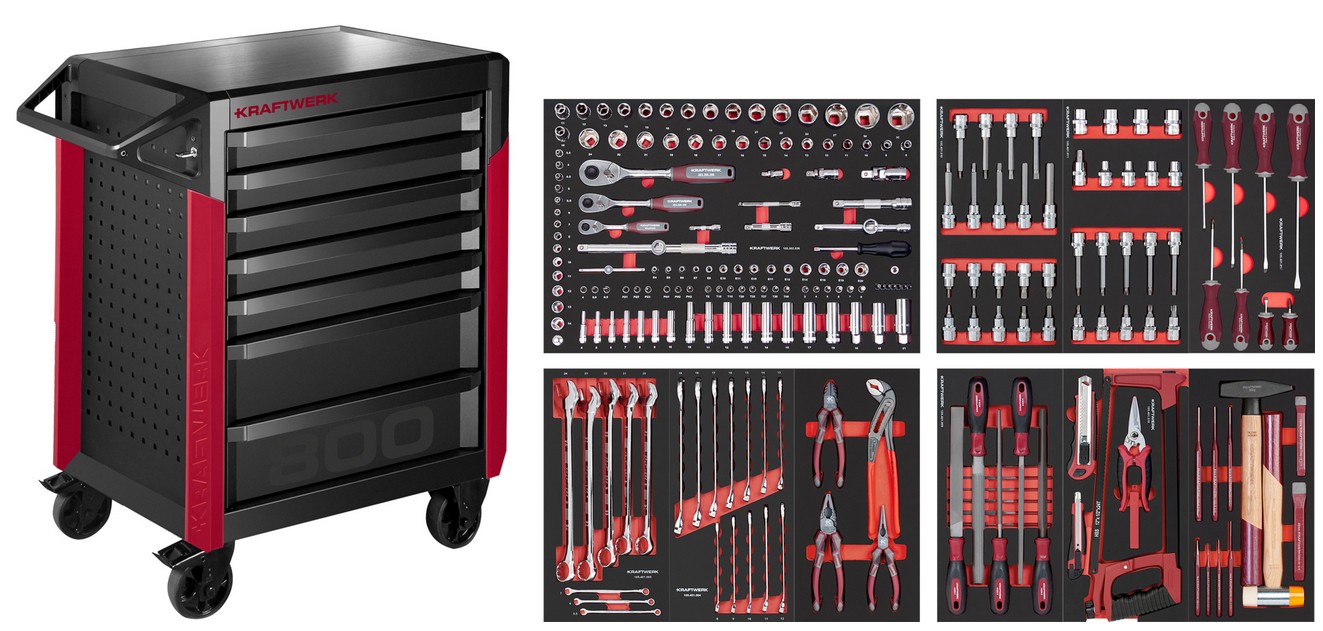 PRO LINE Servante d'atelier PT800 7 tiroirs 238 pcs Kraftwerk KW102.417.007