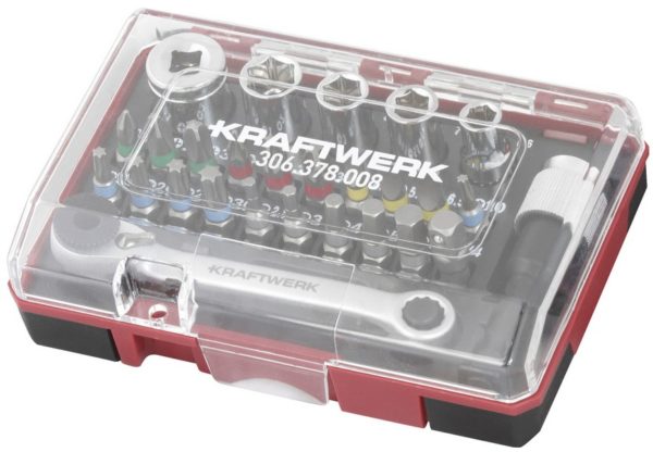 Boîte d'embouts avec mini clé à cliquet 1/4", 27 pcs Kraftwerk KW306.378.008 – Image 4