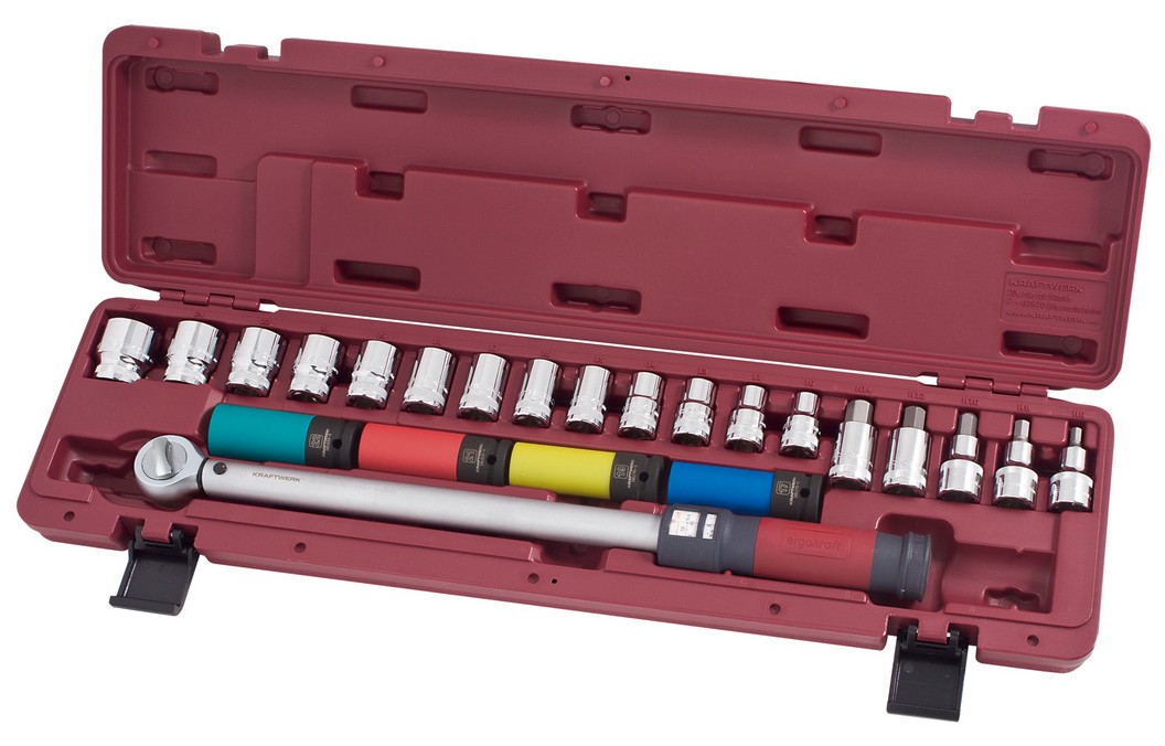 Jeu de clés dynamométriques réversibles à clic 1/2" 40-200 Nm - 23 pcs Kraftwerk KW3235K3