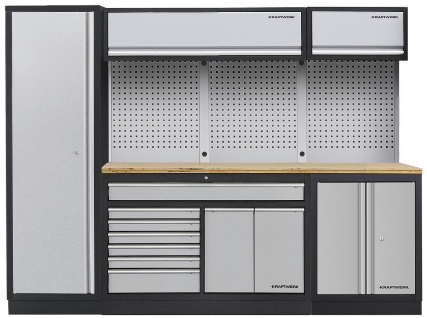 MOBILIO Mobilier d'atelier large 3 éléments, Hêtre Kraftwerk KW3964S-002