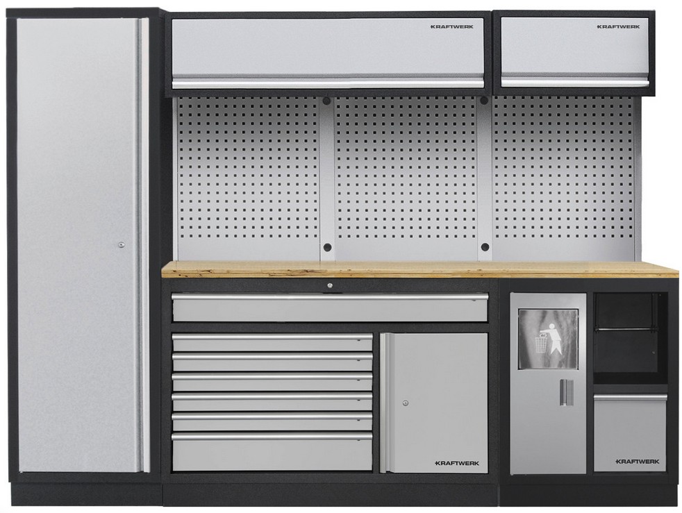 MOBILIO Mobilier d'atelier large 3 éléments, Hêtre Kraftwerk KW3964S-001