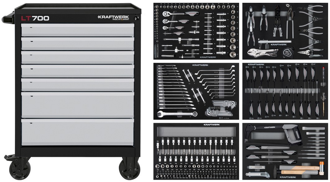 LT LINE Servante d'atelier LT700, 7 tiroirs, 301-pcs Kraftwerk KW102.107.204