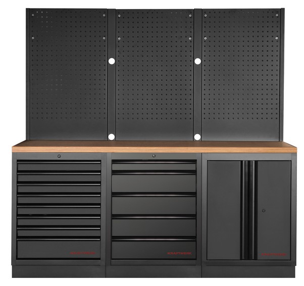 MOBILIO BLK Mobilier d'atelier 3 éléments, Hêtre Kraftwerk KW3964K-BLK-006