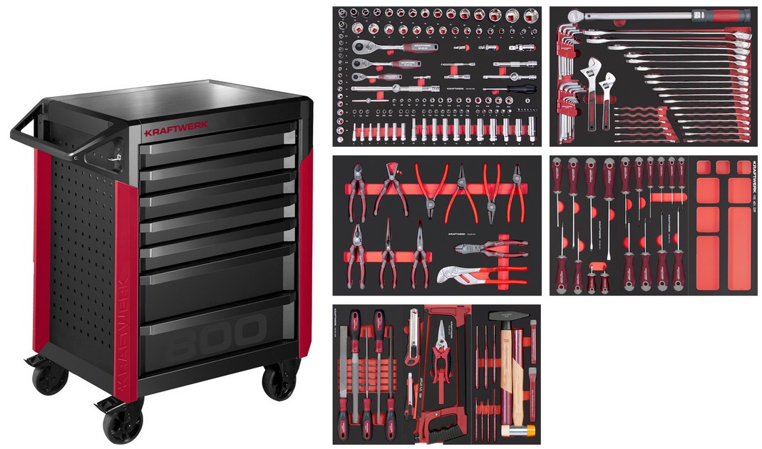 PRO LINE Servante d'atelier PT800 7 tiroirs 242 pcs KRAFTWERK KW102.417.002