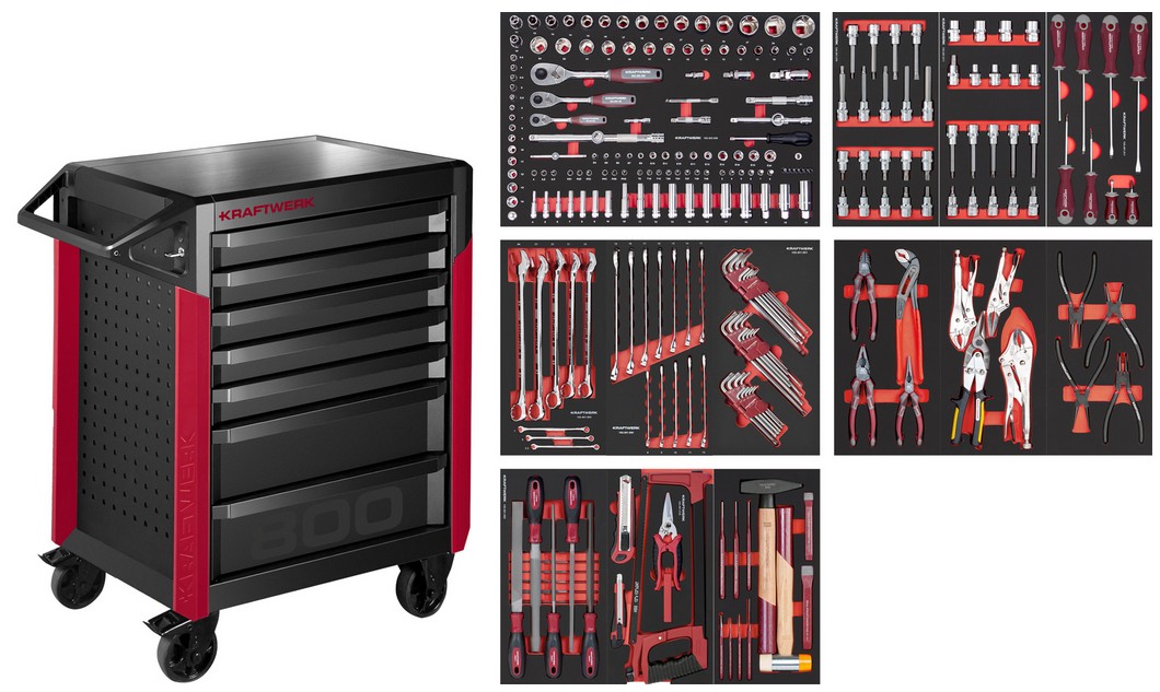 PRO LINE Servante d'atelier PT800 7 tiroirs 274 pcs Kraftwerk KW102.417.006