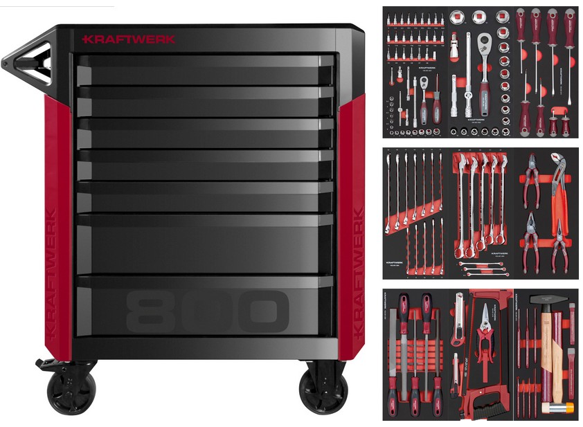 PRO LINE Servante d'atelier PT800 7 tiroirs 143 pcs Kraftwerk KW102.550.502