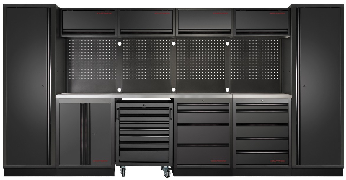 MOBILIO BLK Mobilier d'atelier 6 éléments, Acier inoxydable Kraftwerk KW3964K-BLK-017-IX