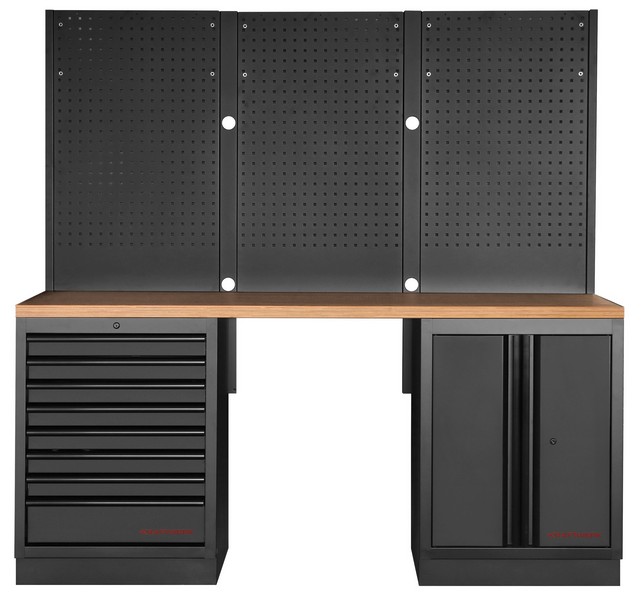 Mobilier d'atelier 2 éléments, Hêtre Kraftwerk KW3964K-BLK-003